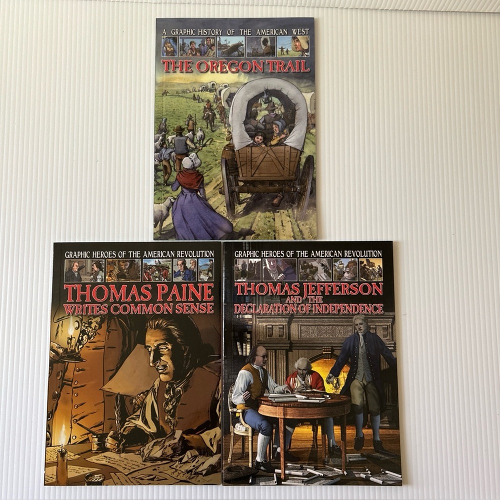 Graphic History PB Books Lot Heroes American Revolution Thomas West Oregon Trail